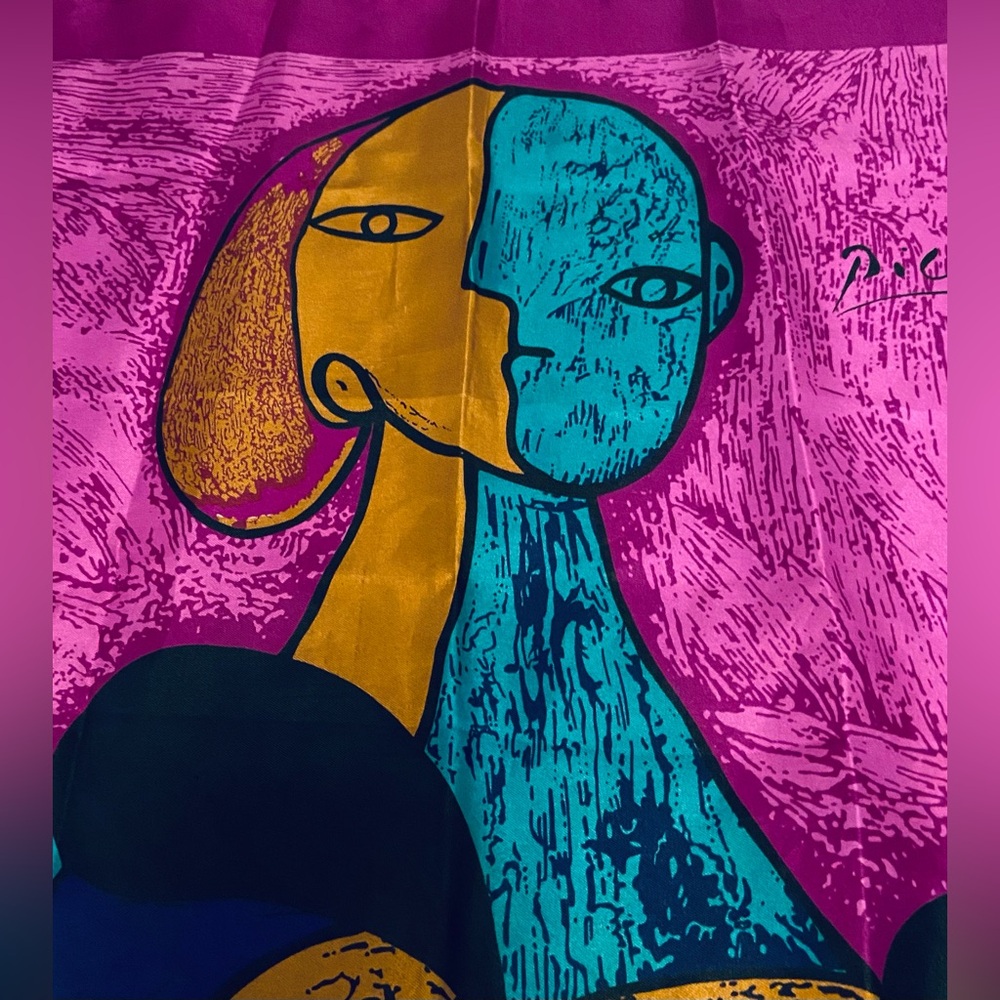 PICASSO Purple Polyester Scarf
